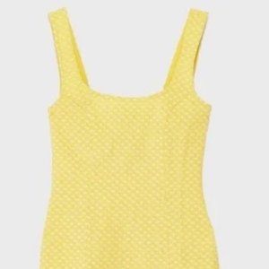 UO Folly Fitted Mini Dress Yellow